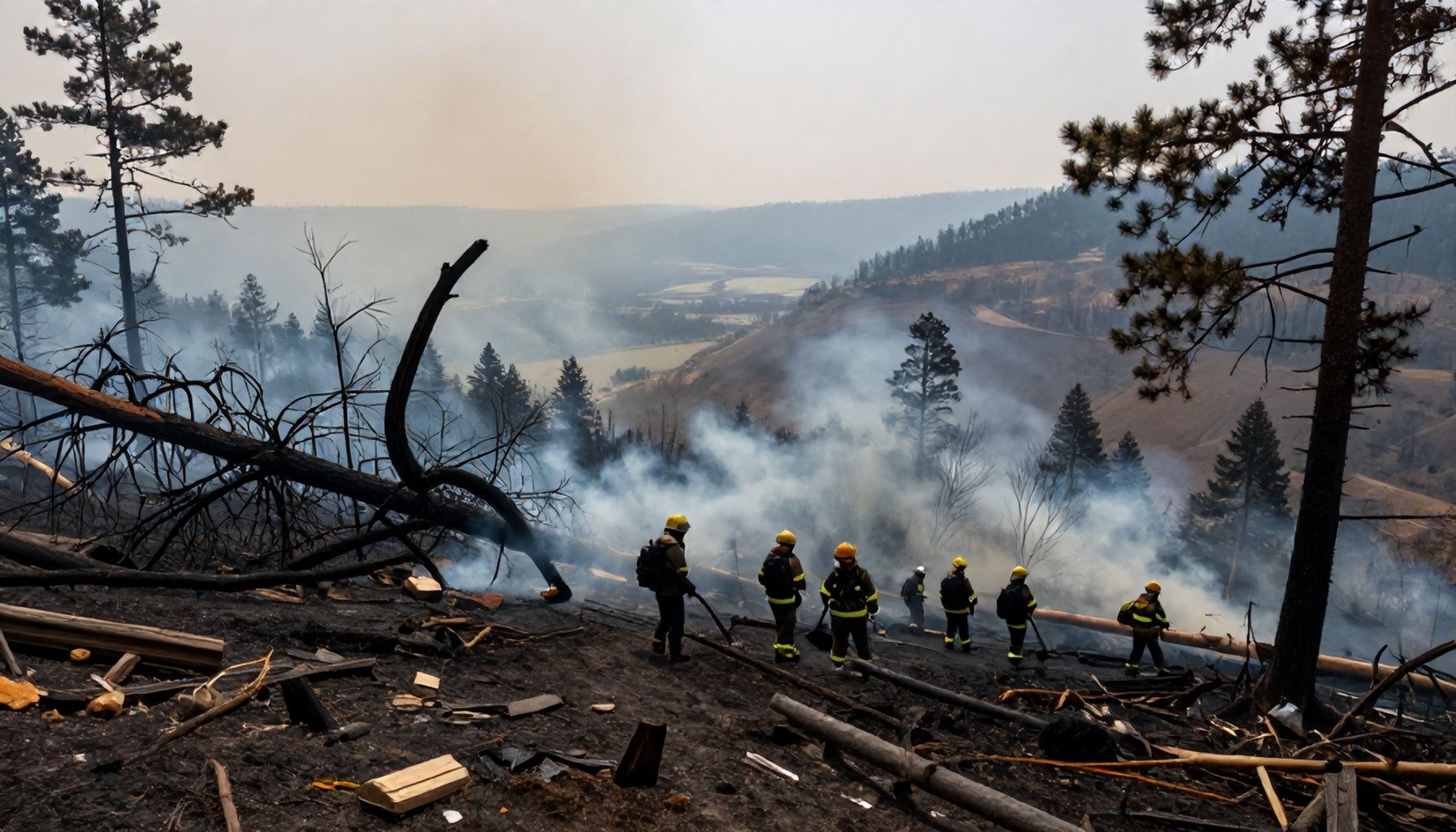 Áreas devastadas y esfuerzos de contención