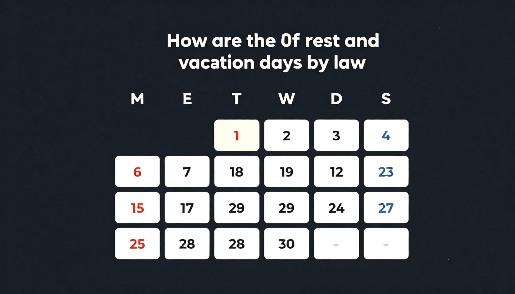 Cómo se distribuyen los 30 días de descanso