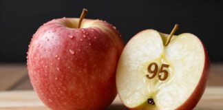 Una manzana mediana contiene aproximadamente 95 calorías