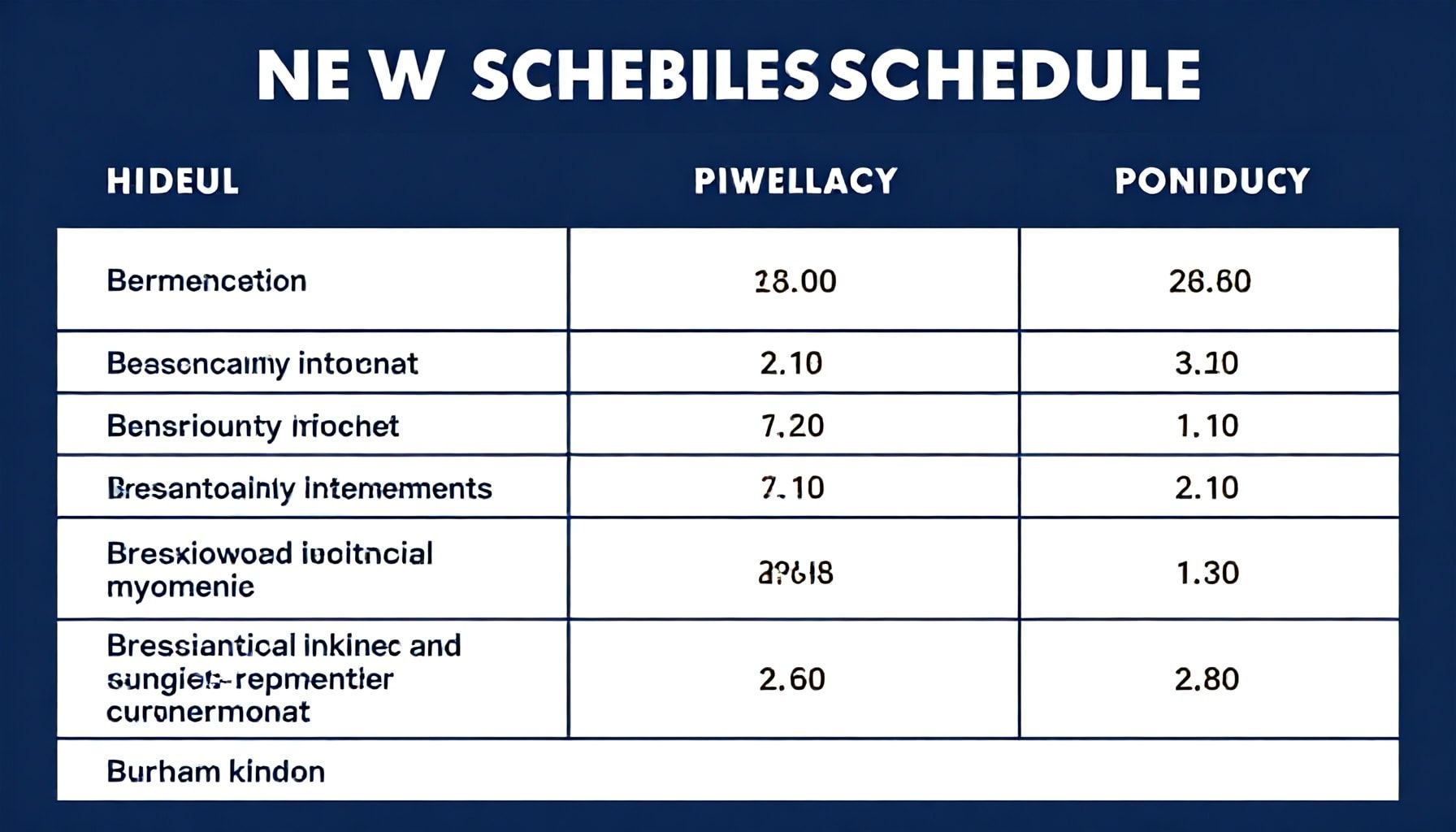 Detalles clave de los nuevos cronogramas