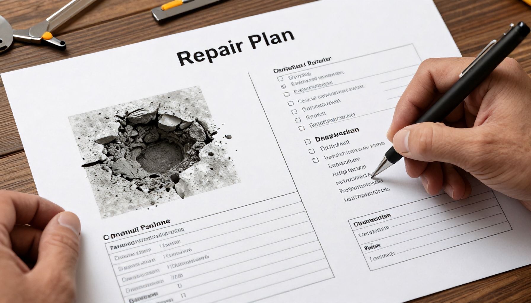 Detalles del plan de reparación
