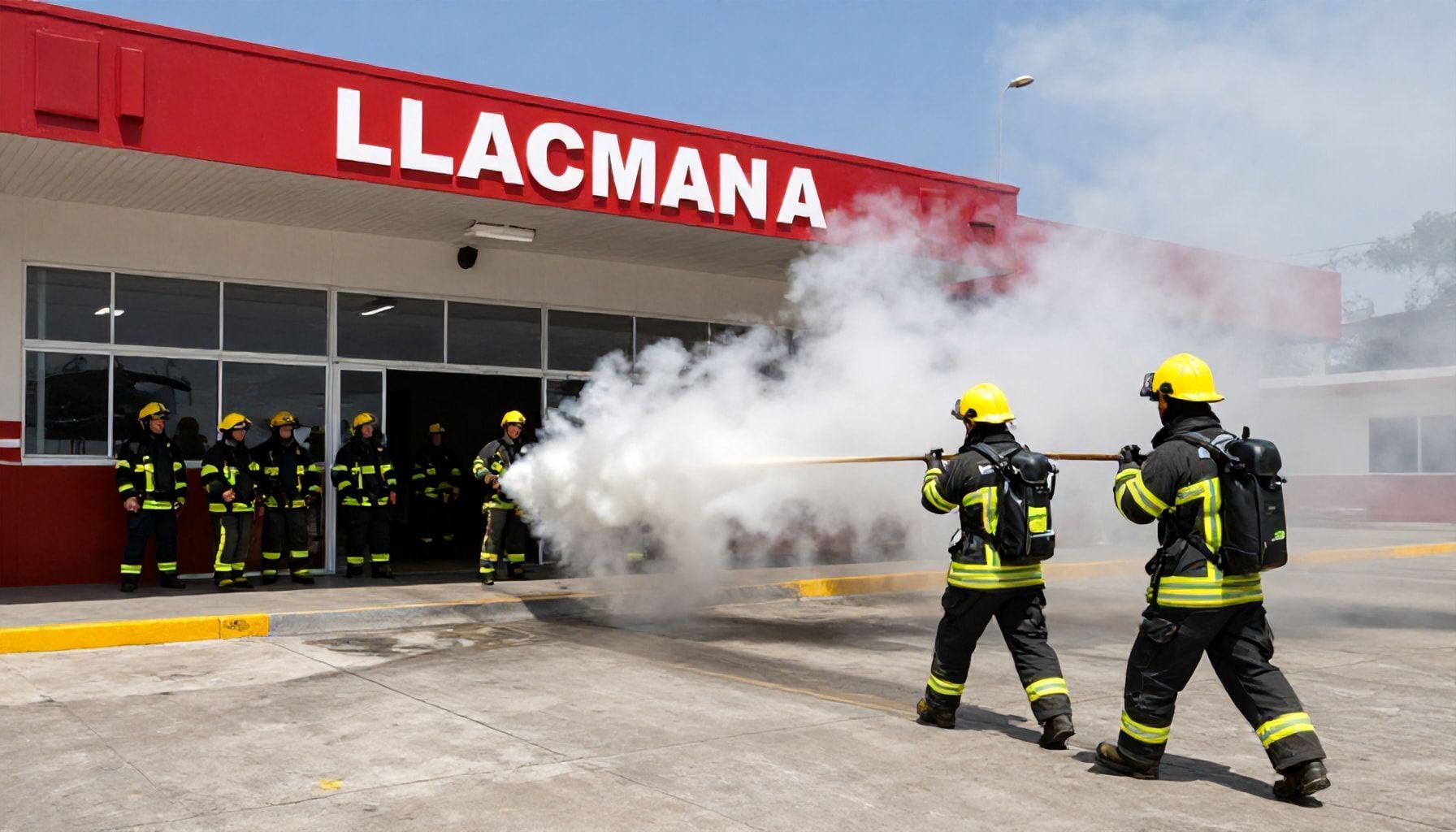 Efectivos de bomberos en acción