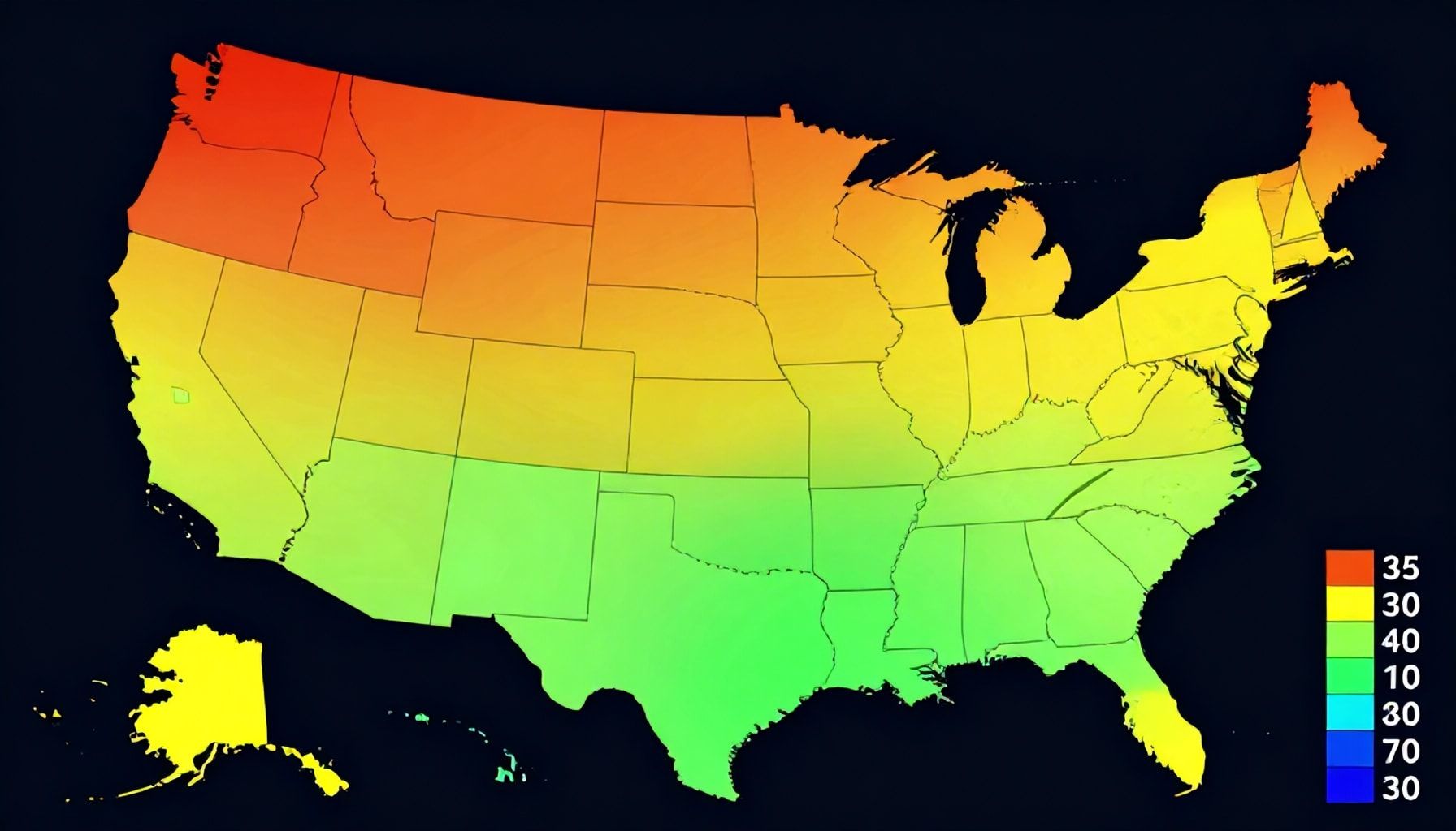 Estados con cambios en los colores