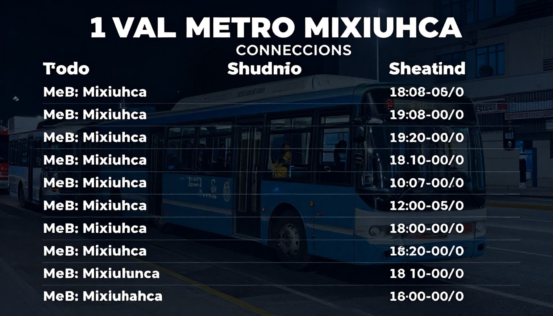 Horarios y conexiones disponibles