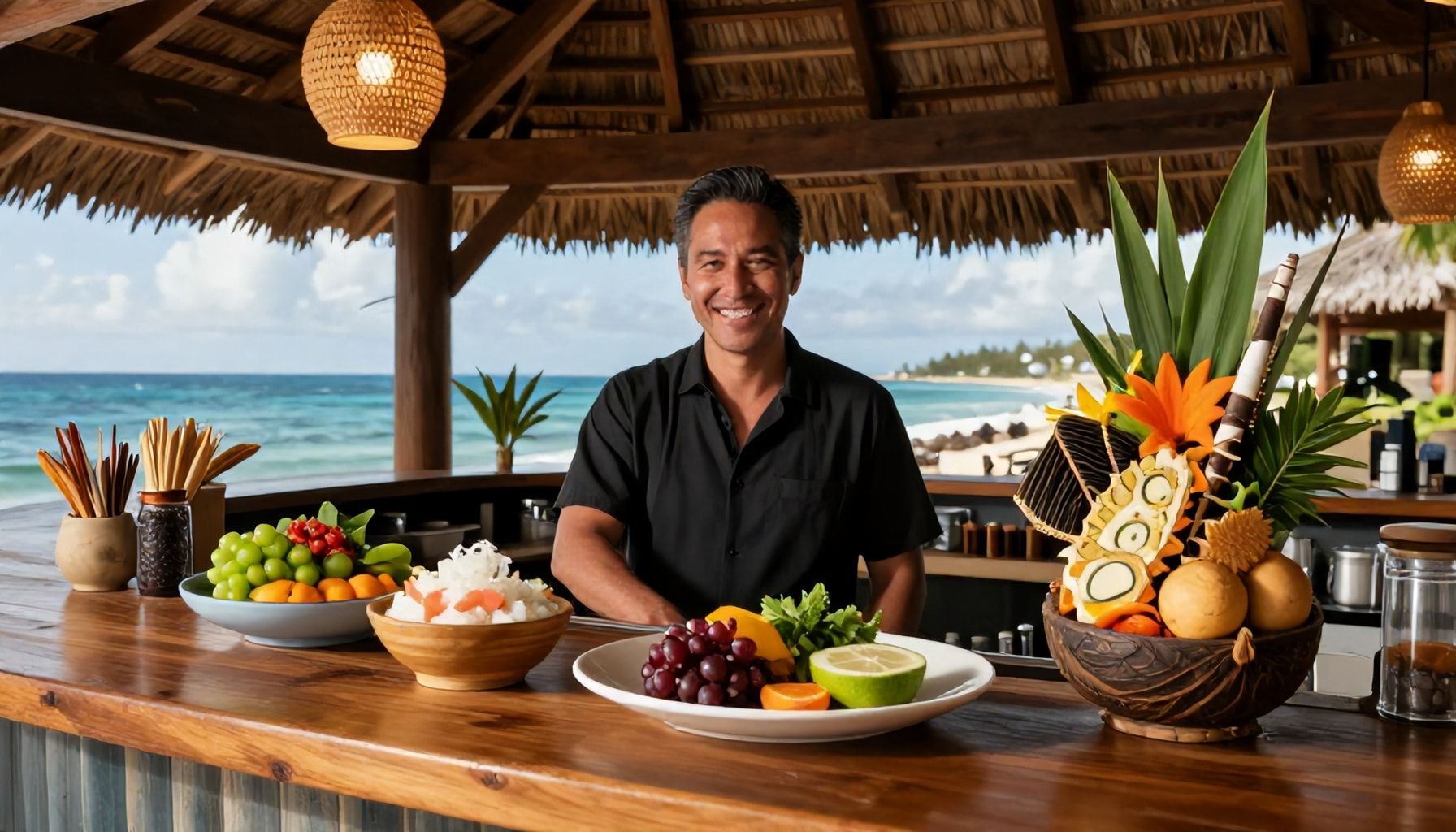 Ingredientes locales y presentaciones artísticas