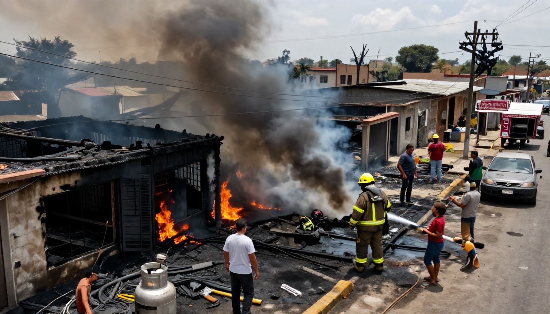 Momento y causas del incendio
