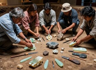 Descubren obsidiana de 700 años en excavación en México
