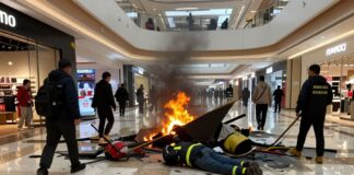 Incendio en plaza comercial deja tres heridos y daños materiales