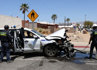 Tres heridos en accidente masivo en Puerto Peñasco