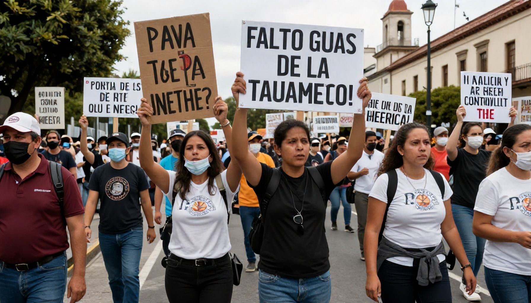 Manifestantes exigen cambios en la Plaza de la República