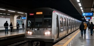 Tren número 22 de la Línea 1 se detiene abruptamente en estación Lázaro Cárdenas.