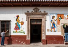 Ministerio de Cultura restaura 50 murales en la comunidad mezcalera de San Baltazar Chila