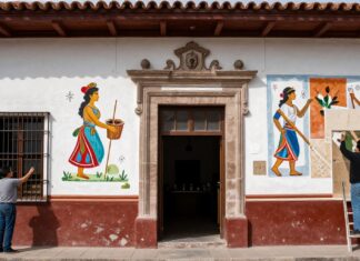 Ministerio de Cultura restaura 50 murales en la comunidad mezcalera de San Baltazar Chila