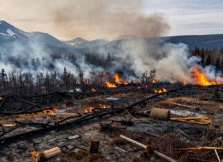Incendio forestal en el Parque Nacional Kluane en Yukón afecta a 15.000 hectáreas.