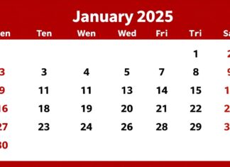 El Calendario Oficial del Mes de Enero 2025 ya está disponible en línea.