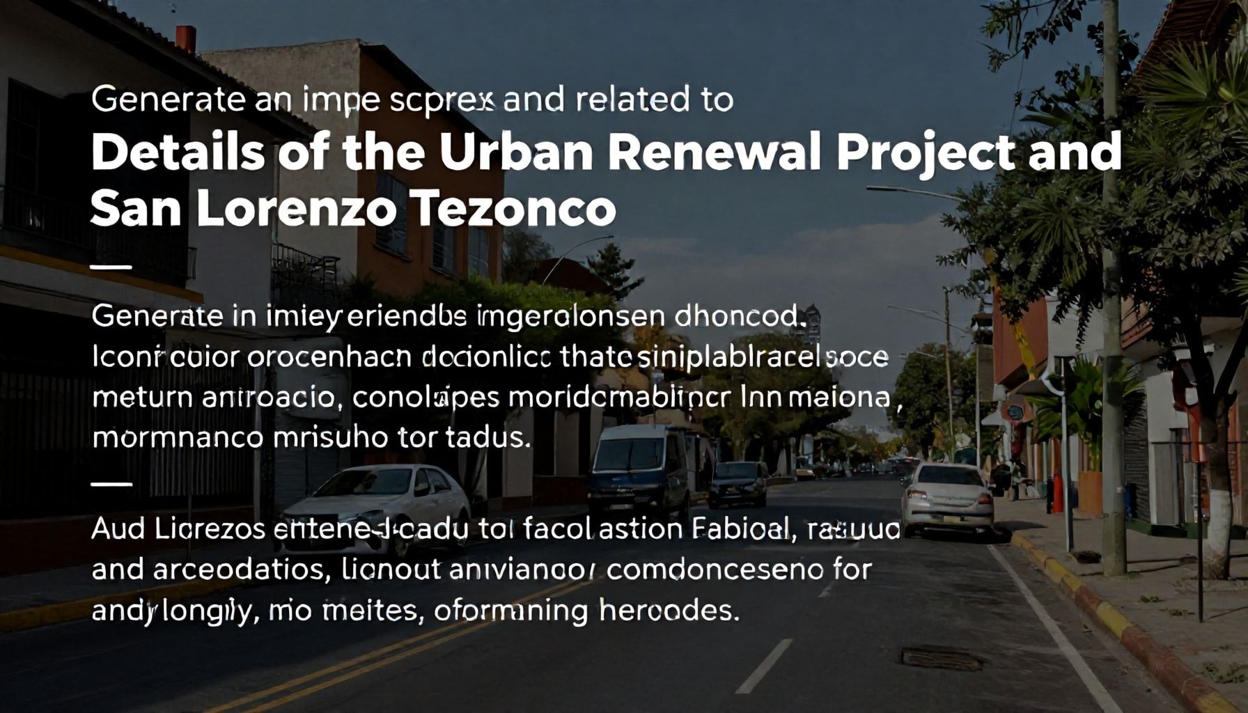 Detalles del Proyecto de Renovación Urbana
