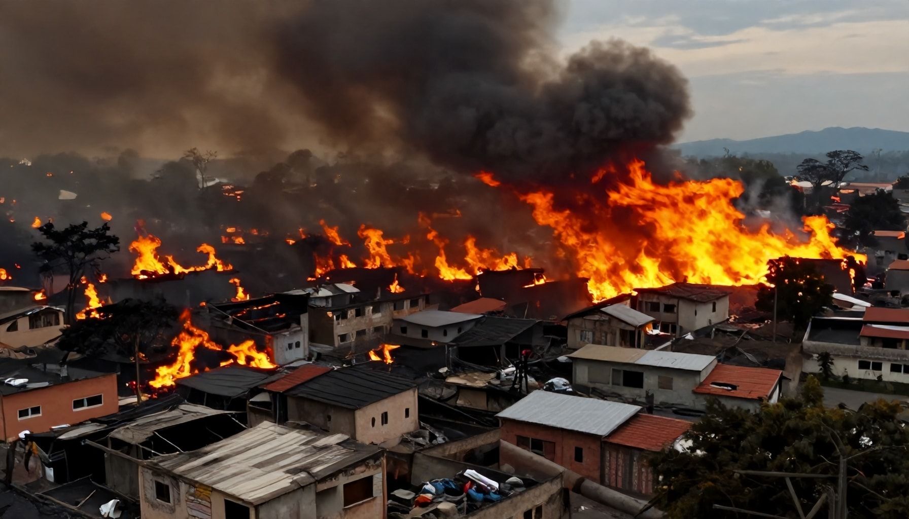 Incendio en Ocozocoautla de Espinosa deja 55 viviendas destruidas en la zona. 1 Incendio devastador en Ocozocoautla de Espinosa