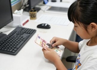 Niña de 8 años recorta billetes por valor de 45.000 dólares en un banco local.