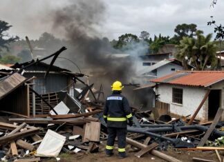 Incendio en Ocozocoautla de Espinosa deja 55 viviendas destruidas en la zona.