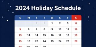 La Administración Federal de Aviación anuncia la Tabla de Vacaciones 2024 con 10 días festivos.