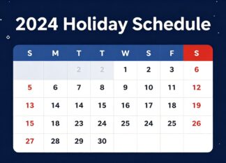 La Administración Federal de Aviación anuncia la Tabla de Vacaciones 2024 con 10 días festivos.
