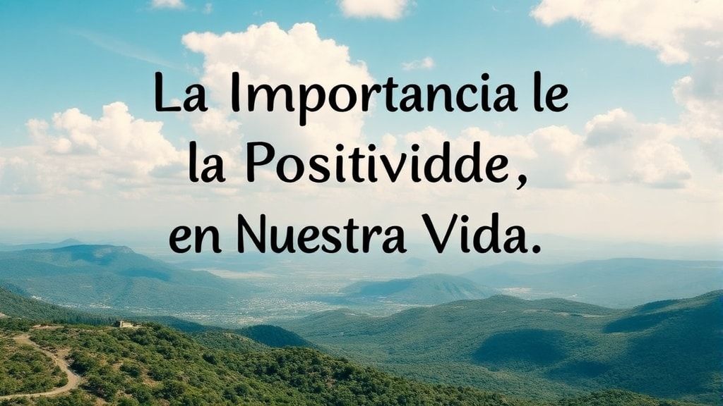 La Importancia de la Positividad en Nuestra Vida Diaria