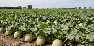 Seis hectáreas de melones chinos cultivados en la región de Tucumán, Argentina