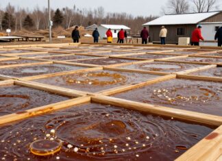 La recolección de miel de maple alcanza su punto máximo en febrero con 60.000 productores.